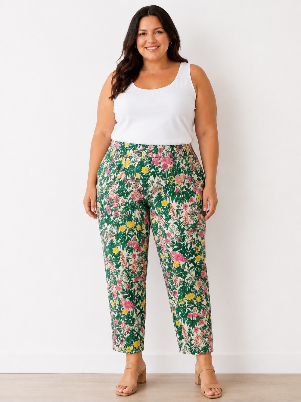 Talbots Garden Print Cropped Pants